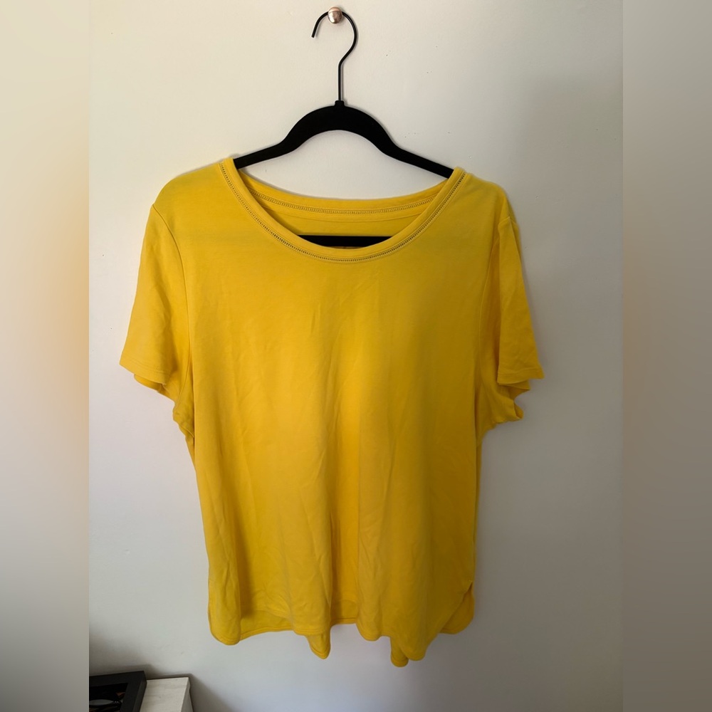 C Wonder Yellow Scoop Neck T Shirt